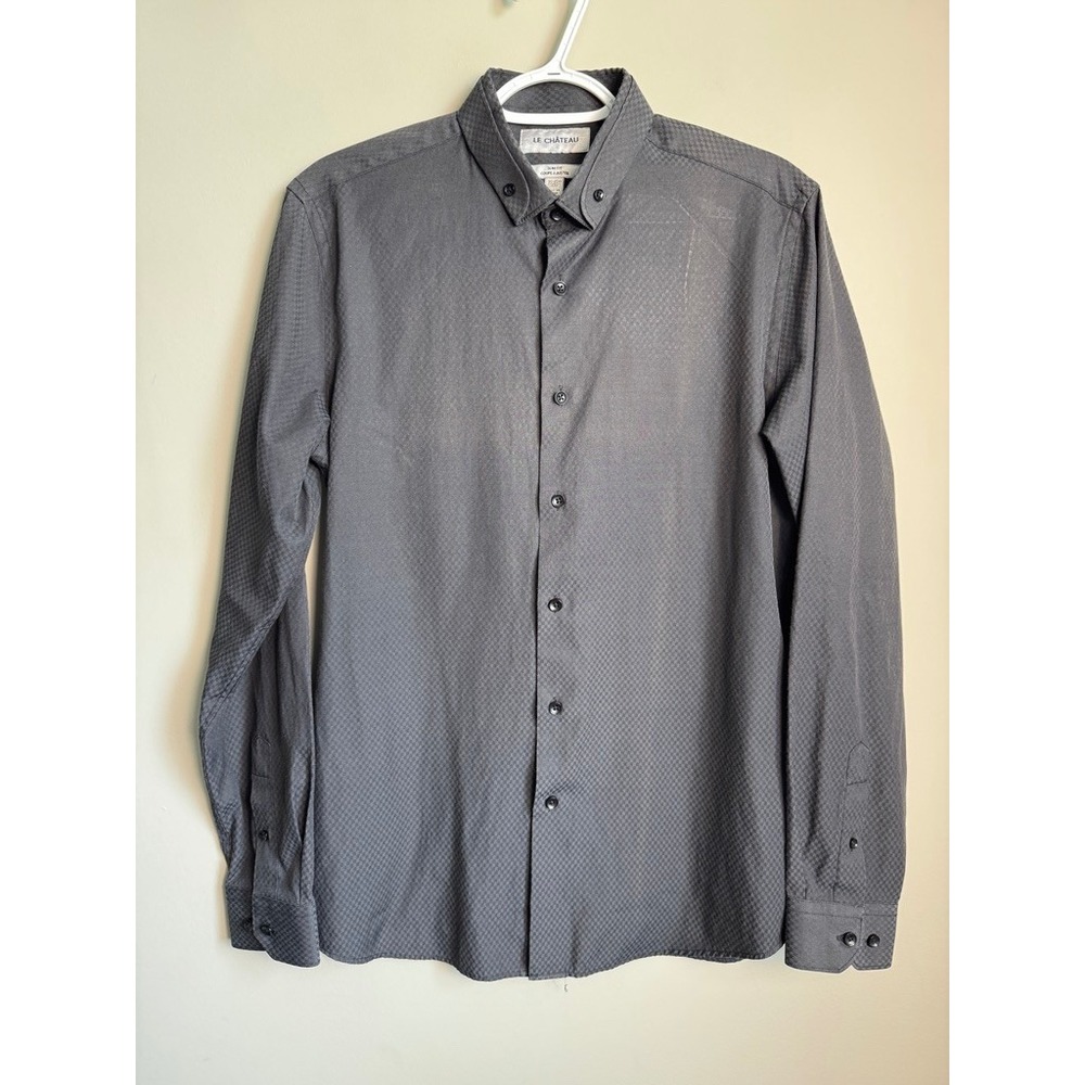Le Chateau Vintage Y2K Slim Fit Long Sleeve Button Down Shirt S Formal Preppy